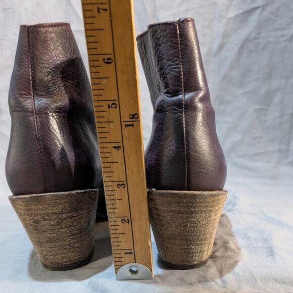 Veracruz Purple Pointed Toe Heel Ankle Boots Size 41 - Picture 6 of 10